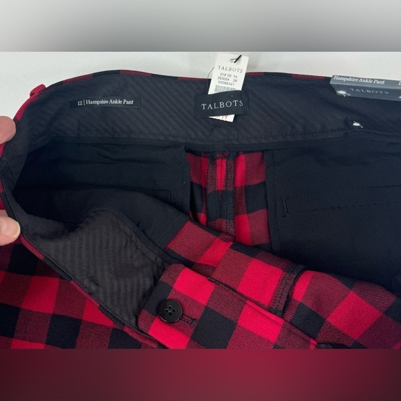 NWT Talbots Hampshire Ankle Buffalo Plaid Wool Blend Pants Size 12 - Picture 9 of 12